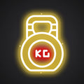 Neon-weighted Kilogram dumbbell Sign