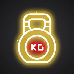 Neon-weighted Kilogram dumbbell Sign