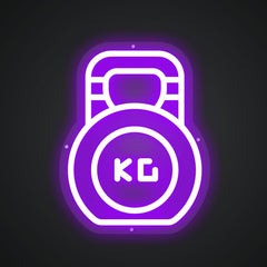 Neon Emblem of Kilogram Weights