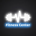 Neon-lit Fitness Center Sign