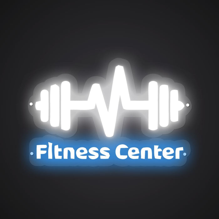 Neon-lit Fitness Center Sign
