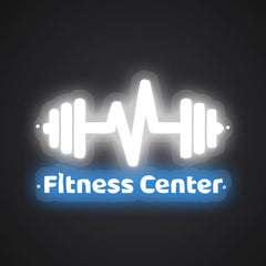 Neon-lit Fitness Center Sign