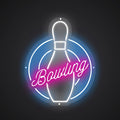 Neon-pinned Bowling Sign
