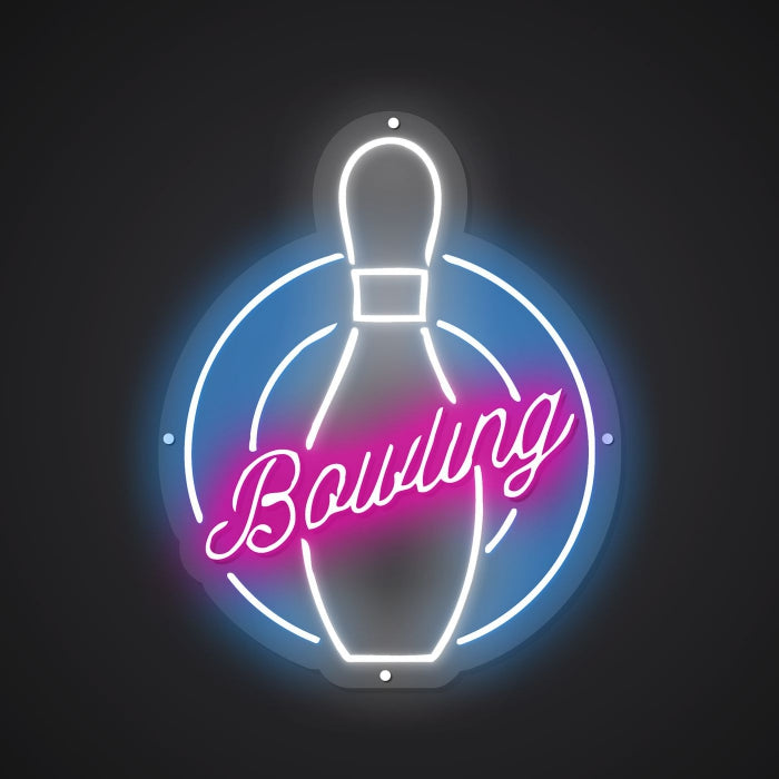 Neon-pinned Bowling Sign