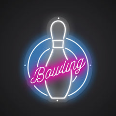 Neon-pinned Bowling Sign