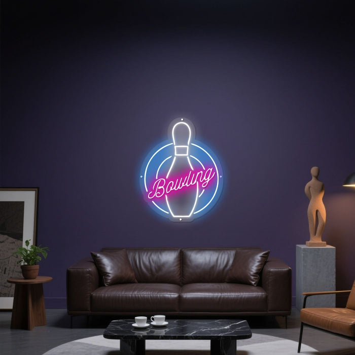 Glowing Neon Alley Strike Display