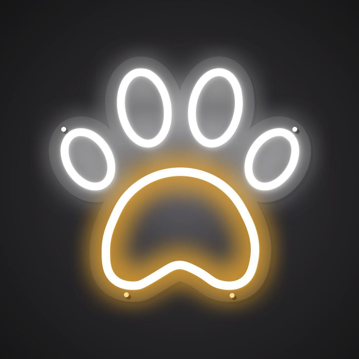 Neon-padded Cat's paw Sign