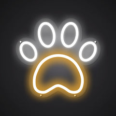 Neon-padded Cat's paw Sign