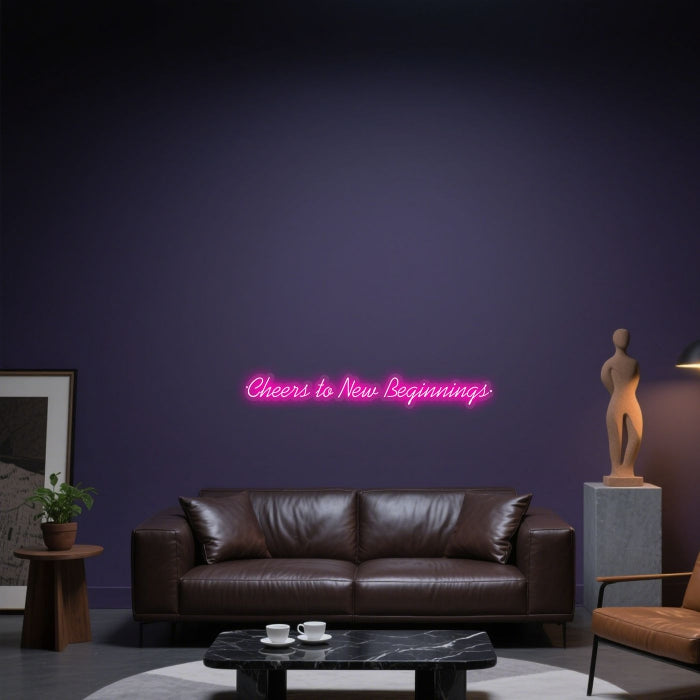 Glowing Neon Fresh Start Salute Display
