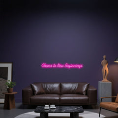 Glowing Neon Fresh Start Salute Display