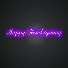 Neon Emblem of Thanksgiving Bliss