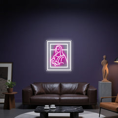 Glowing Neon Enigmatic Smile Display