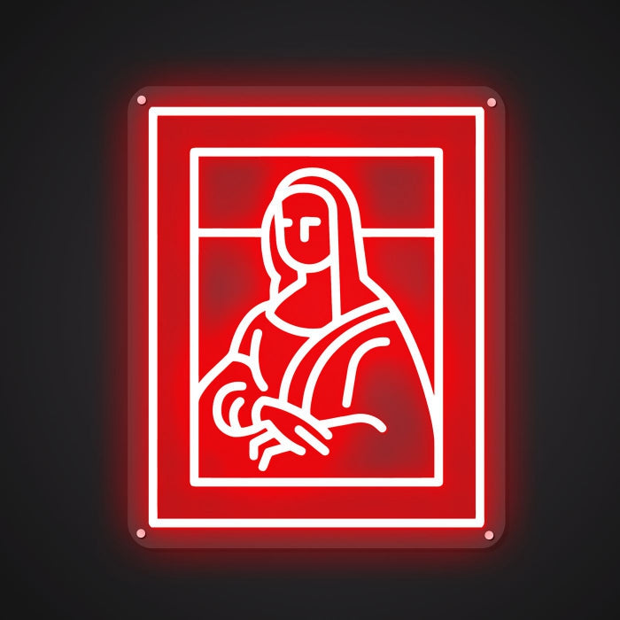 Radiant Neon Mona Lisa Glow