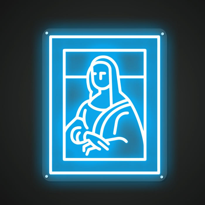 Mona Lisa Neon Illumination of Mystery