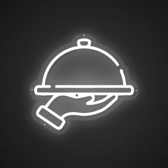 Neon Emblem of Serving Dishes