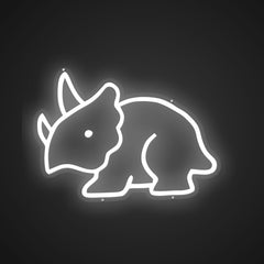 Illuminated Torosaurus Neon Tapestry