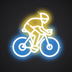 Neon-spun Cycling Sign