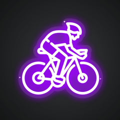 Neon Emblem of Bicycle Motion