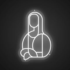 Glowing Neon Artistic Twist on the Mona Lisa