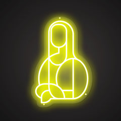 Illuminated Abstract Mona Lisa Neon Reimagining