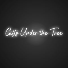 Illuminated Gifts Under the Tree Neon Anticipation
