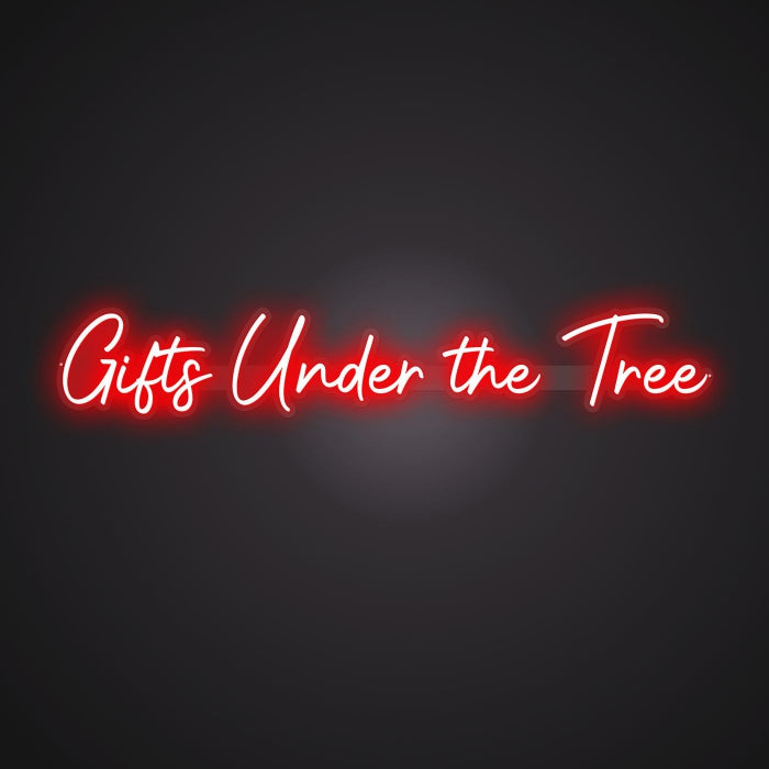 Radiant Neon Gifts Under the Tree Glow