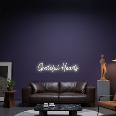 Glowing Neon Heartfelt Thanks Display