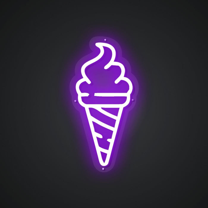 Glowing Neon Scoops of Ice Cream