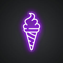 Glowing Neon Scoops of Ice Cream