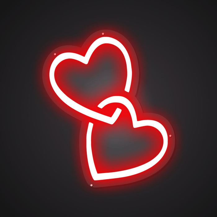 Radiant Neon Two hearts Glow