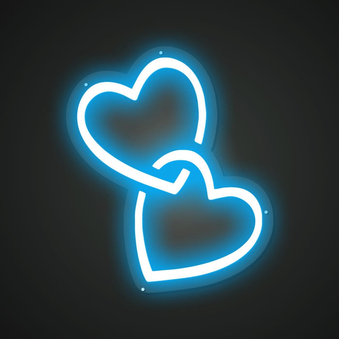 Two hearts Neon Illumination of Unity