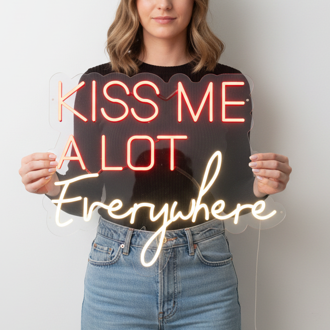 Kiss Me A Lot Everywhere Neon Sign
