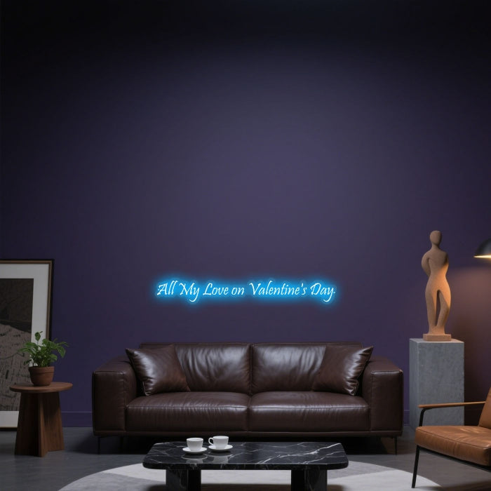 Glowing Neon Full-hearted V-Day Sign