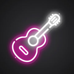 Neon-strummed Guitar Sign