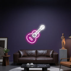 Glowing Neon Six-string Serenade Display