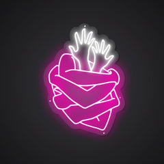 Neon-embracing Hug Sign