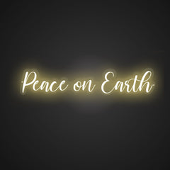 Neon-tranquil Peace on Earth Sign