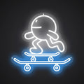 Neon-wheeled Skateboard Sign