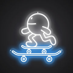 Neon-wheeled Skateboard Sign