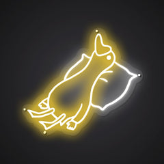 Neon-curled Sleeping duck Sign