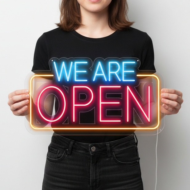 We Are Open Neon Signs