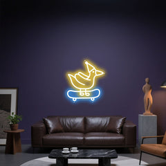 Glowing Neon Quacky Skater Display
