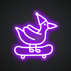 Neon Emblem of Avian Adventure