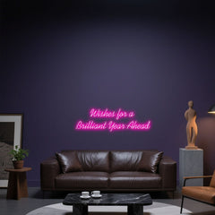 Glowing Neon Optimistic Outlook Display