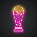 Neon-crowned World Cup Sign