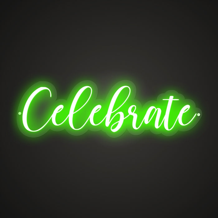 Celebrate Neon Illumination of Happiness