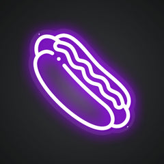 Glowing Neon Sausage Bun Sign