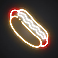 Neon-wrapped Hot Dog Delight