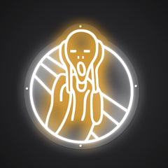 Neon-harrowed Scream Sign