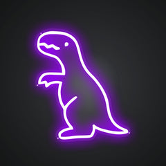 Neon-cheeped Wawa Dinosaur Sign